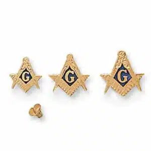 A-90: STAMPED MASONIC EMBLEM DIE-STRUCK W/ ENAMEL FOR ONYX
