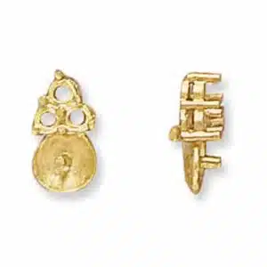 CE-333: CAST 3 STONE & PEARL EARRING MOUNTING