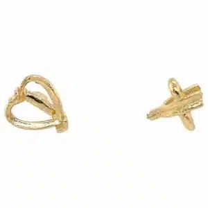 E-140NP: HEART SHAPED V-PRONG CAST EARRING W/ NO POST