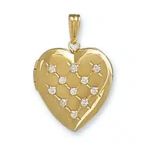 LOH-918-919: HEART SHAPED LOCKET WITH DIAMONDS