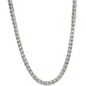 TN-NE5: 4-PRONG HEAVYWEIGHT TENNIS NECKLACE WITH V LOCK